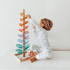 Wooden Rainbow Stacking Tower Educational Toy Set