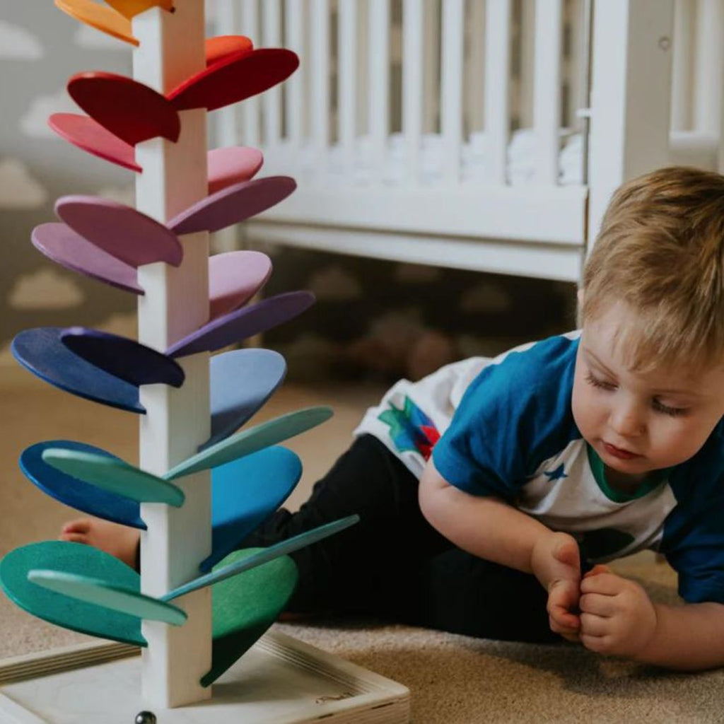 Wooden Rainbow Stacking Tower Educational Toy Set