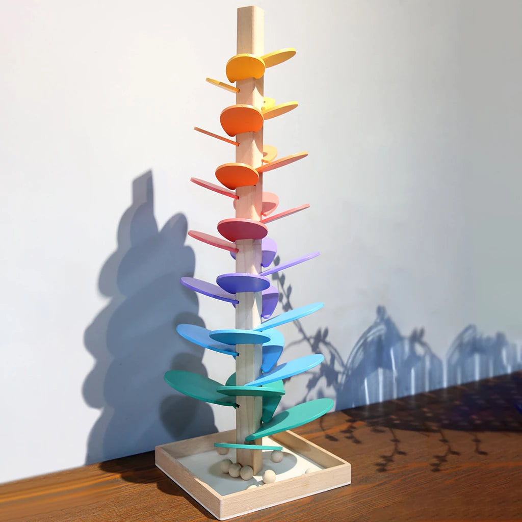 Wooden Rainbow Stacking Tower Educational Toy Set
