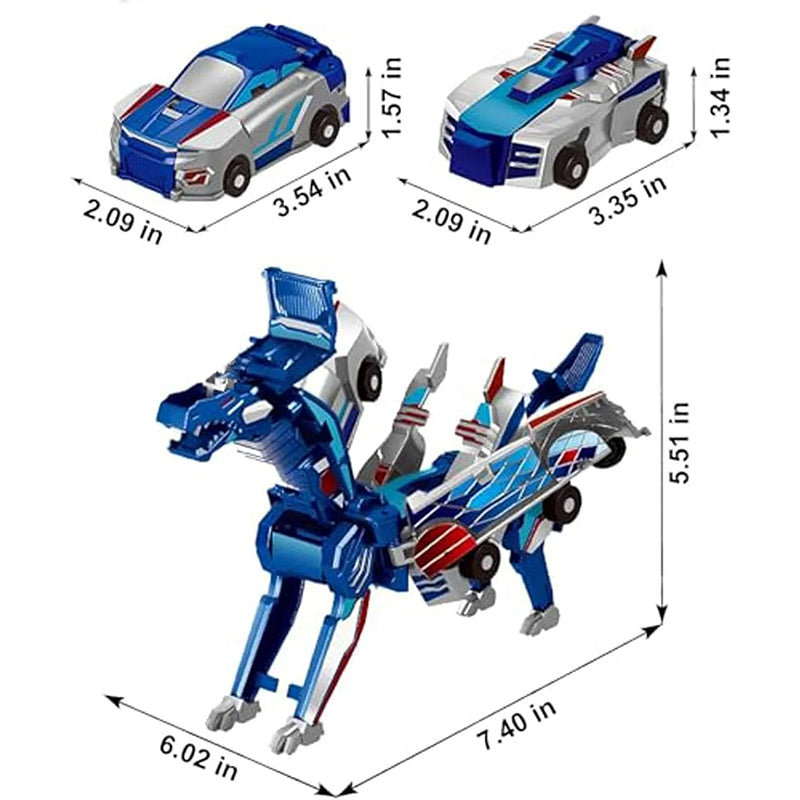 Kids 2-in-1 Magnetic Transformer Dinosaur Car Toy Set