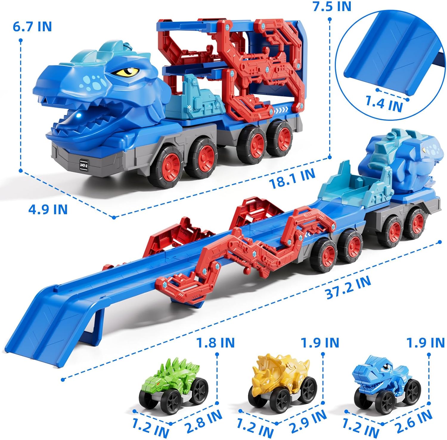 Dinosaur Truck Toy Set with Dinosaur Cars and Track Playset