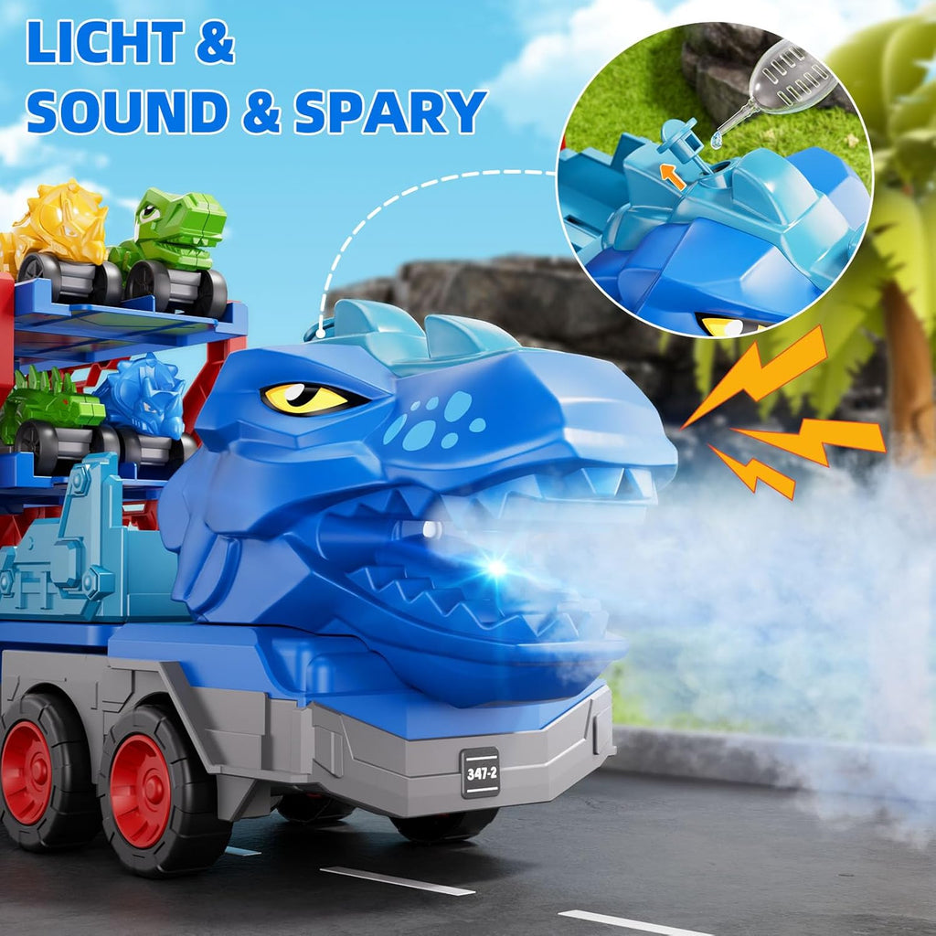 Dinosaur Truck Toy Set with Dinosaur Cars and Track Playset