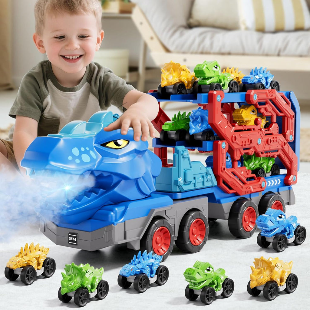 Dinosaur Truck Toy Set with Dinosaur Cars and Track Playset