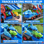Dinosaur Truck Toy Set with Dinosaur Cars and Track Playset
