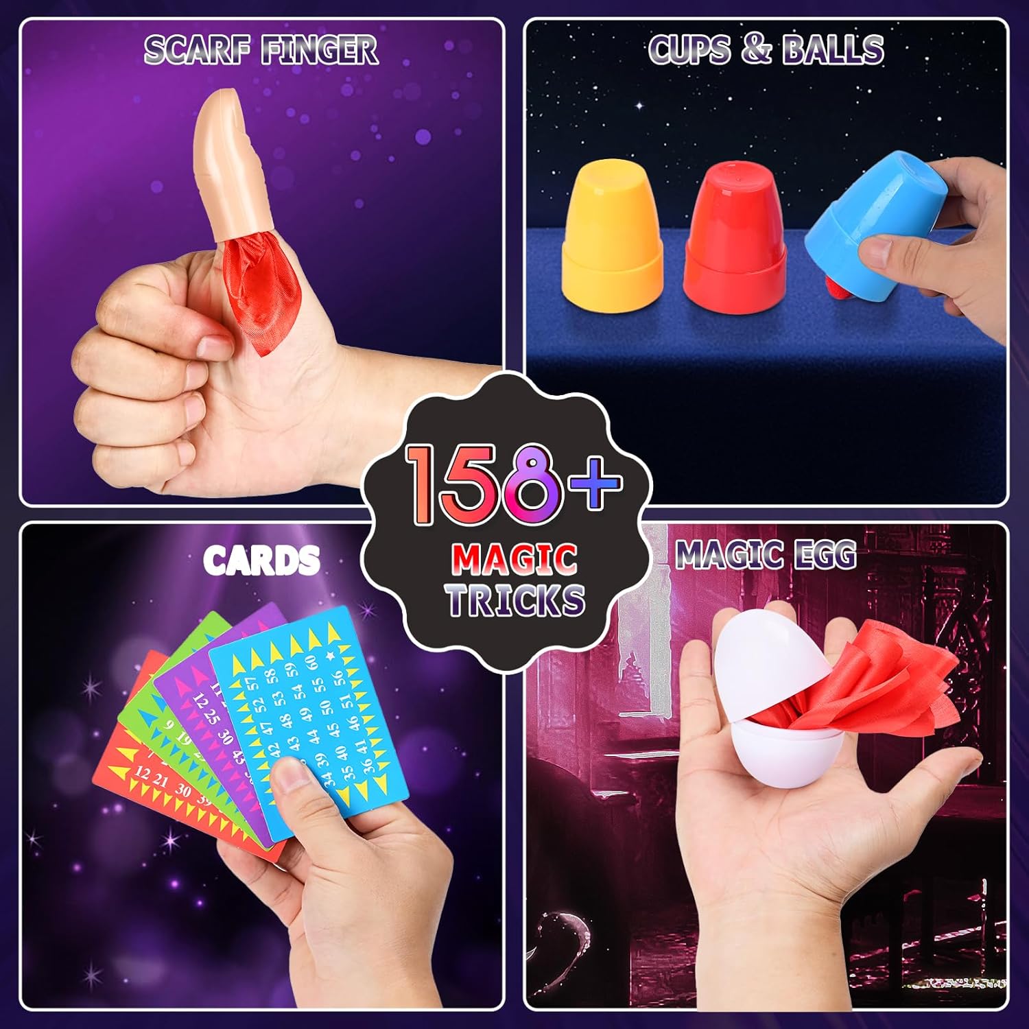 Kids Magic Kit with Magician Costume and Tutorial Videos Set
