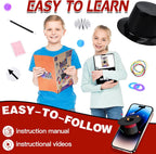 Kids Magic Kit with Magician Costume and Tutorial Videos Set