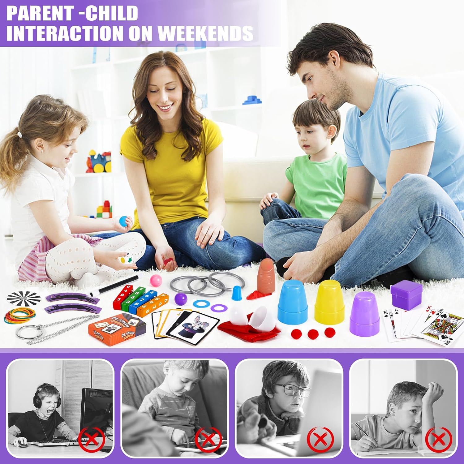 Kids Magic Kit with Magician Costume and Tutorial Videos Set