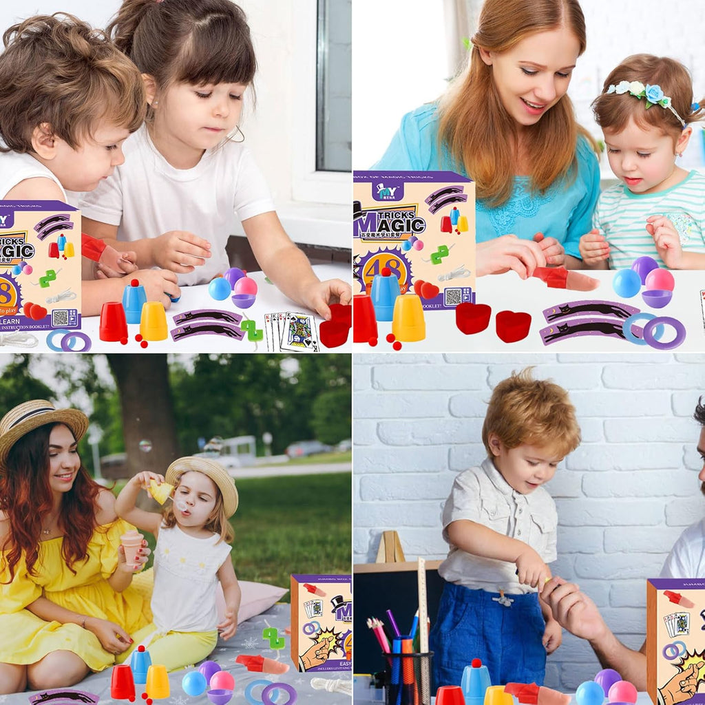 Kids Magic Kit with Magician Costume and Tutorial Videos Set