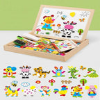 Magnetic Wooden Puzzle Educational Toy 100 Pieces for Children