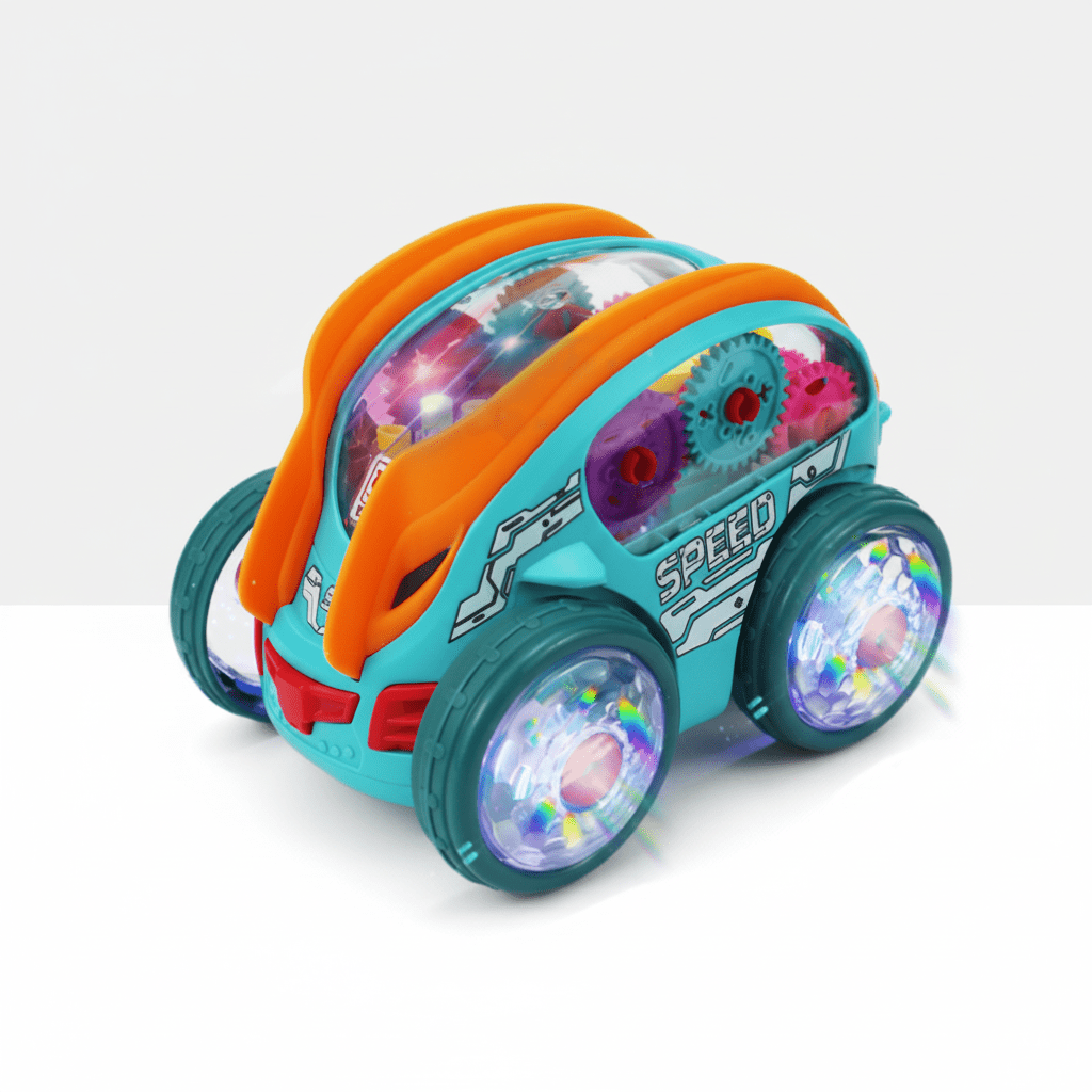 LED Light Up Toy Car with Music and 360 Degree Spin for Kids
