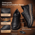 Men's Orthopedic Waterproof Leather Shoes with Posture Support