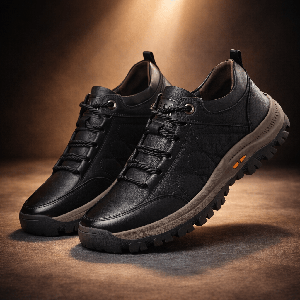 Men's Orthopedic Waterproof Leather Shoes with Posture Support