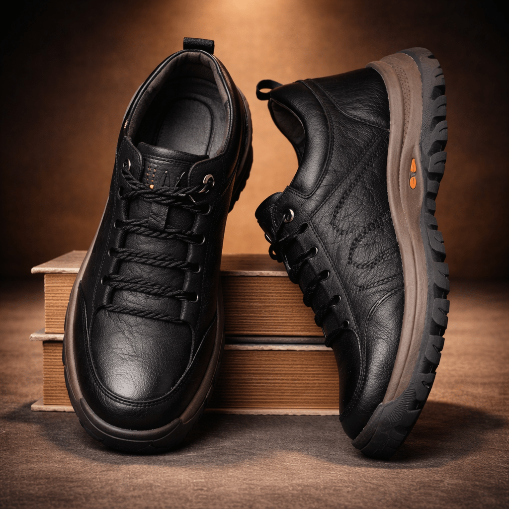 Men's Orthopedic Waterproof Leather Shoes with Posture Support