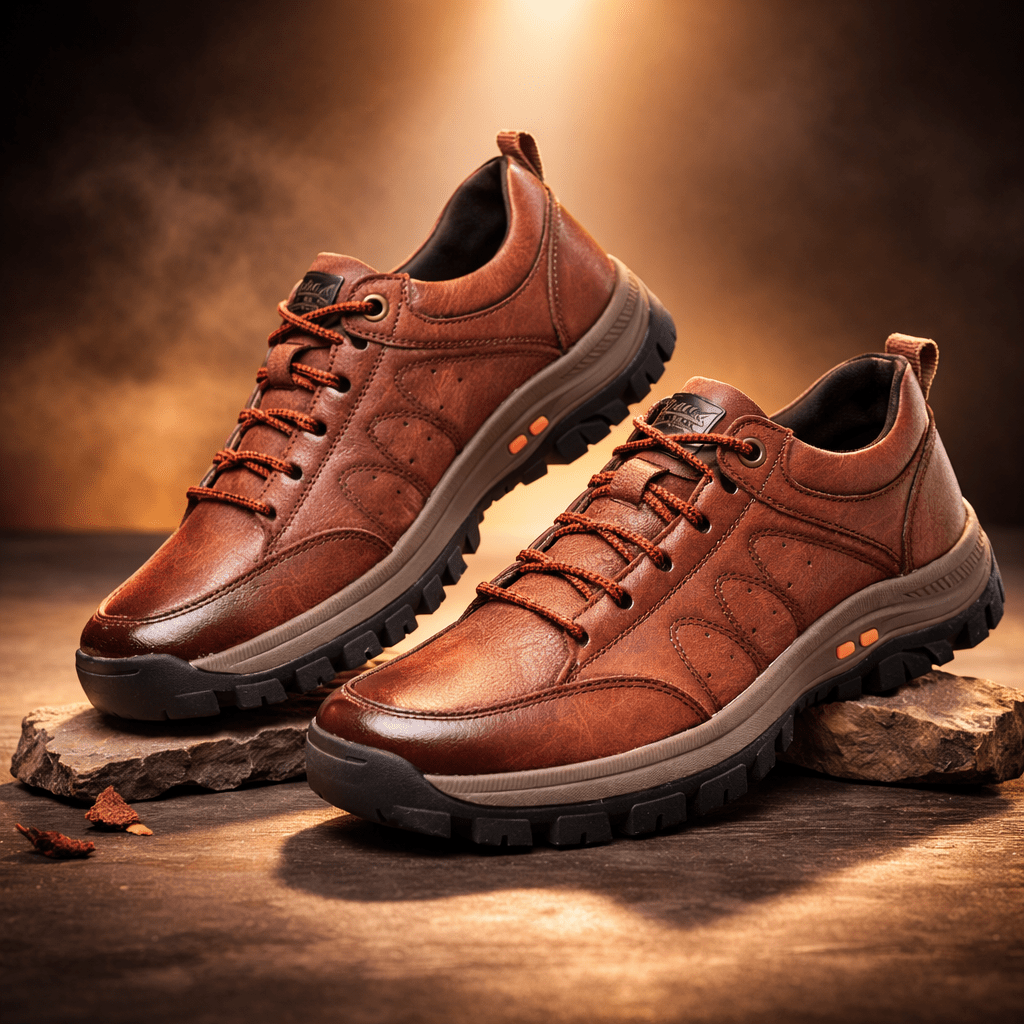 Men's Orthopedic Waterproof Leather Shoes with Posture Support