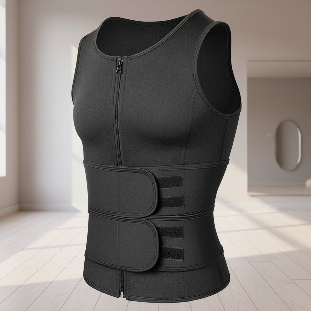 Men's Neoprene Sauna Vest Slimming Body Shaper Fat Burning Sweat Vest