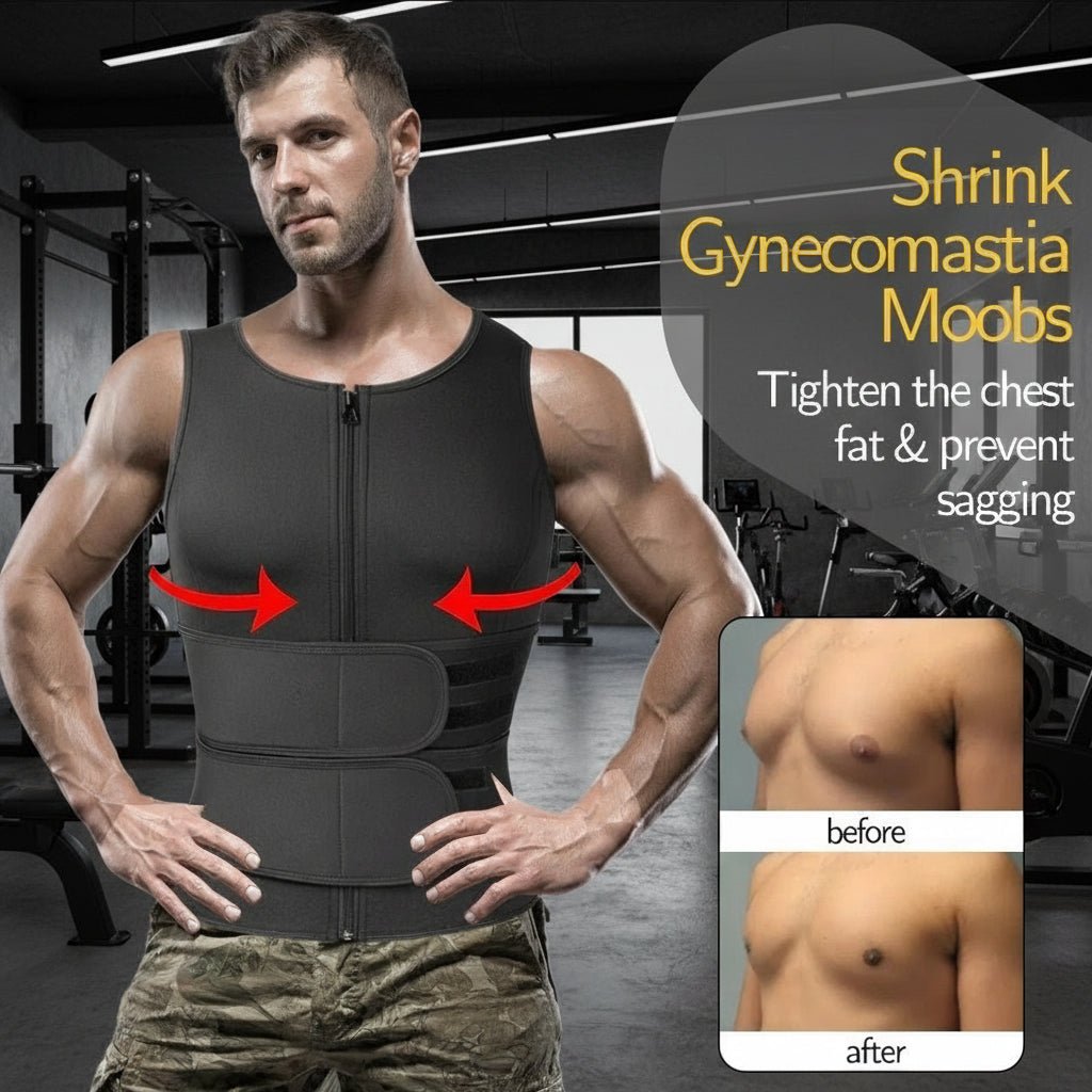 Men's Neoprene Sauna Vest Slimming Body Shaper Fat Burning Sweat Vest