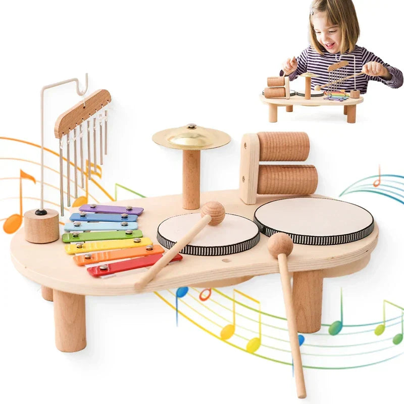 Montessori Music Activity Table Toy with Sound and Rhythm Instruments