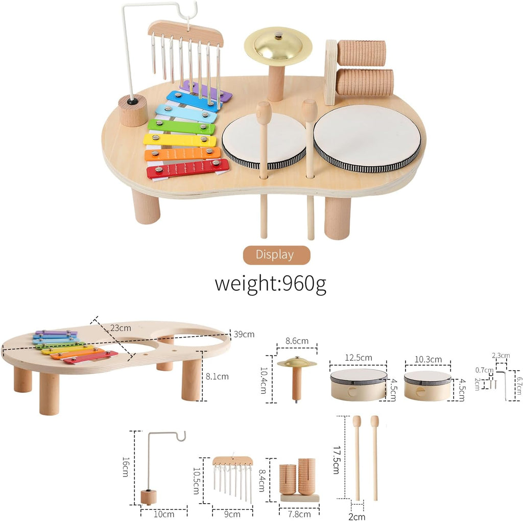 Montessori Music Activity Table Toy with Sound and Rhythm Instruments