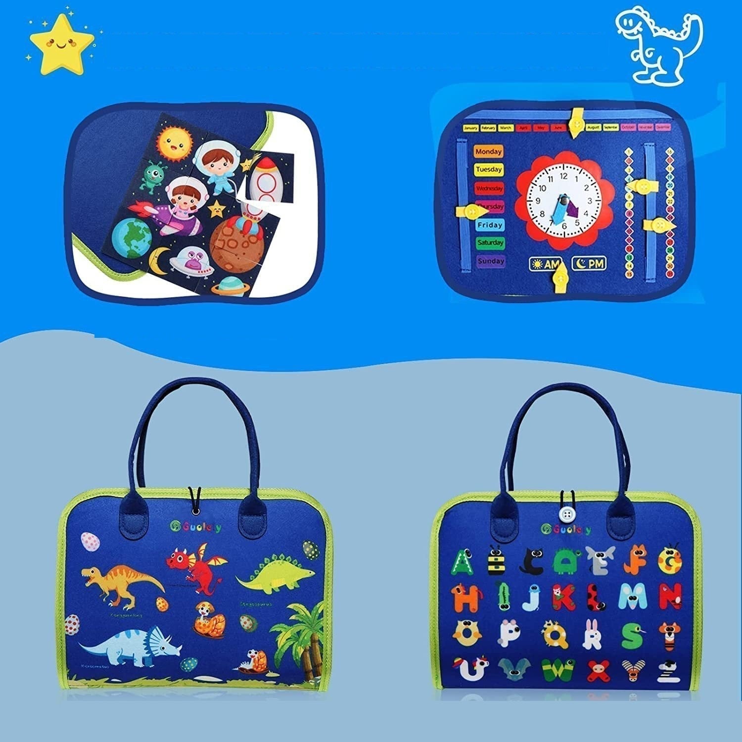 Montessori Felt Busy Book Activity Book for Toddlers and Preschoolers