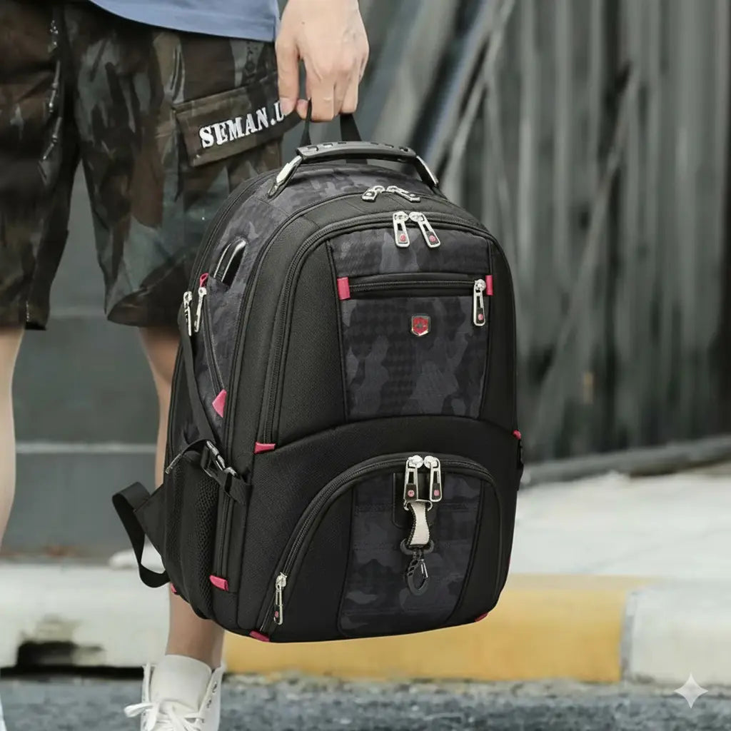 Laptop Backpack Waterproof USB Charging Port Multifunctional Design