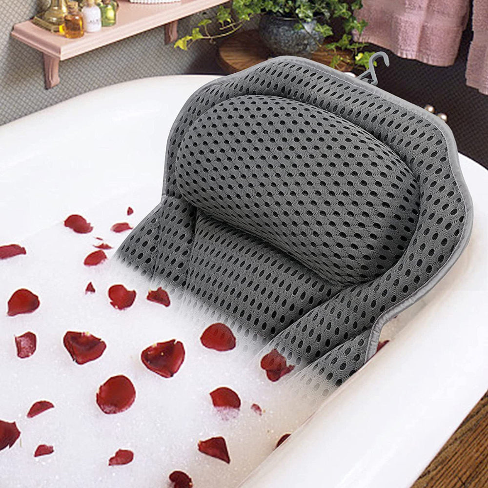 Bath Pillow Mesh Cushion Ergonomic Spa Support for Bathtub