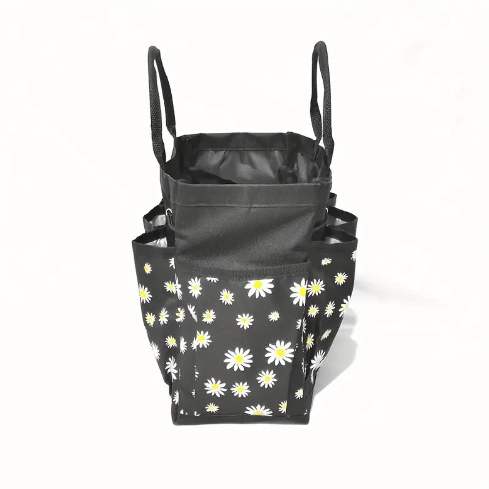 Garden Tool Organizer Bag with Multiple Pockets Floral Pattern