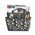 Garden Tool Organizer Bag with Multiple Pockets Floral Pattern