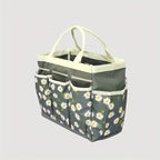 Garden Tool Organizer Bag with Multiple Pockets Floral Pattern