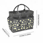 Garden Tool Organizer Bag with Multiple Pockets Floral Pattern