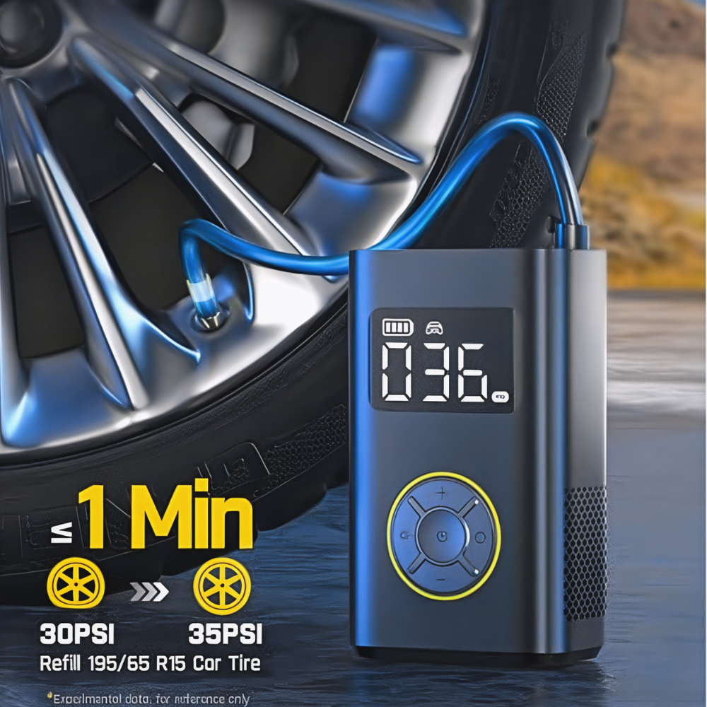 Portable Air Compressor Pump for Car and Bike Tire Inflation