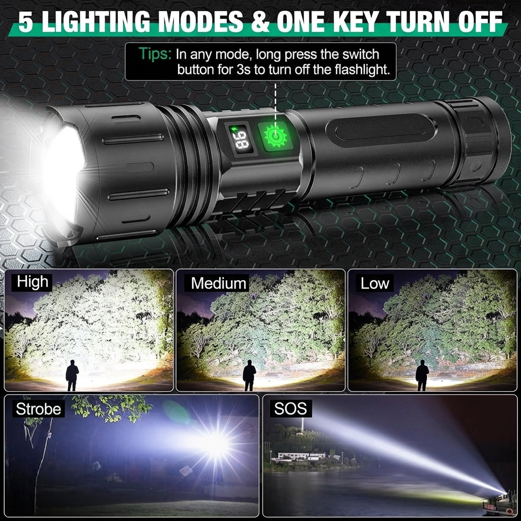 LED Flashlight Torch Handheld Bright Portable Light
