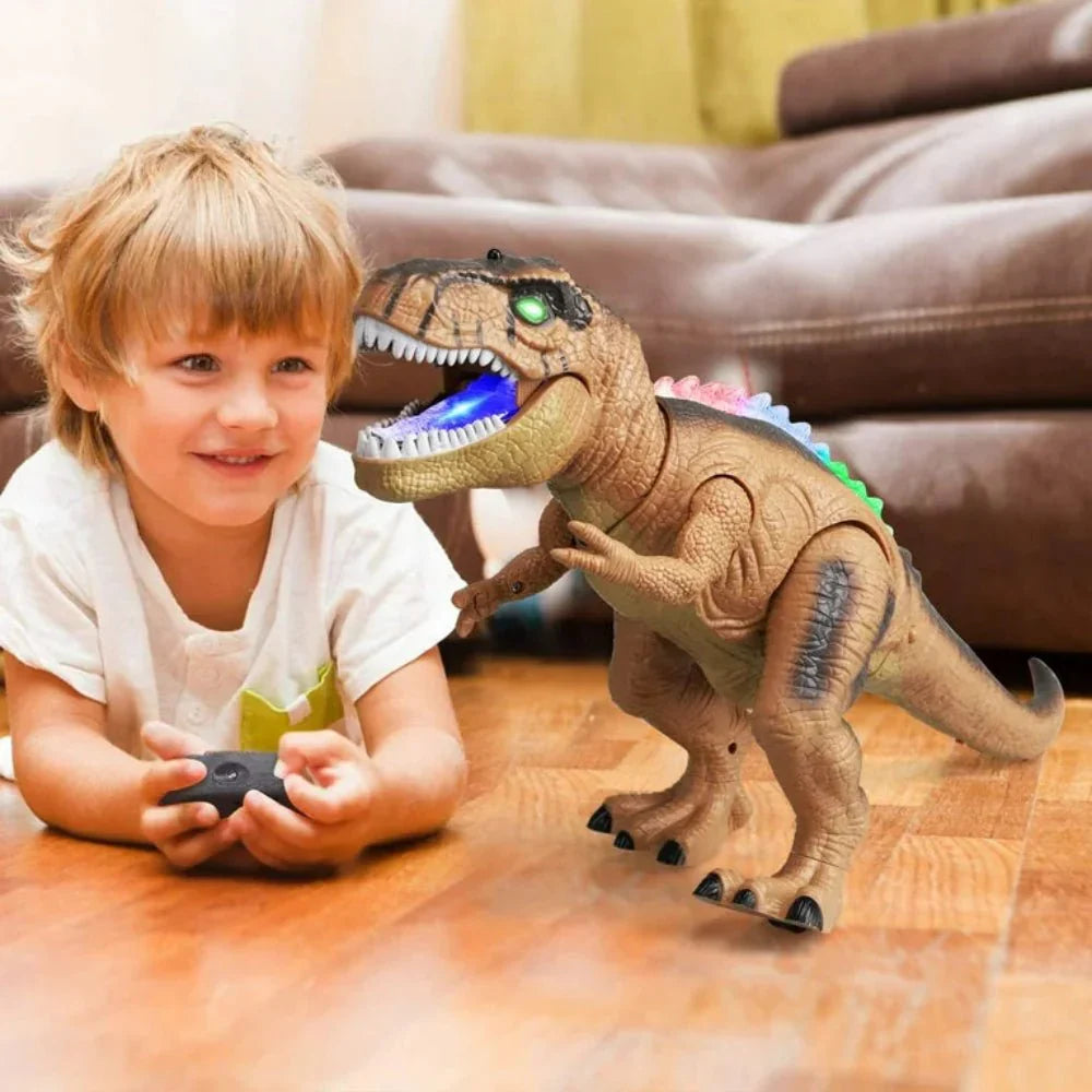 Remote Control Walking Dinosaur Toy with Sound and LED Lights