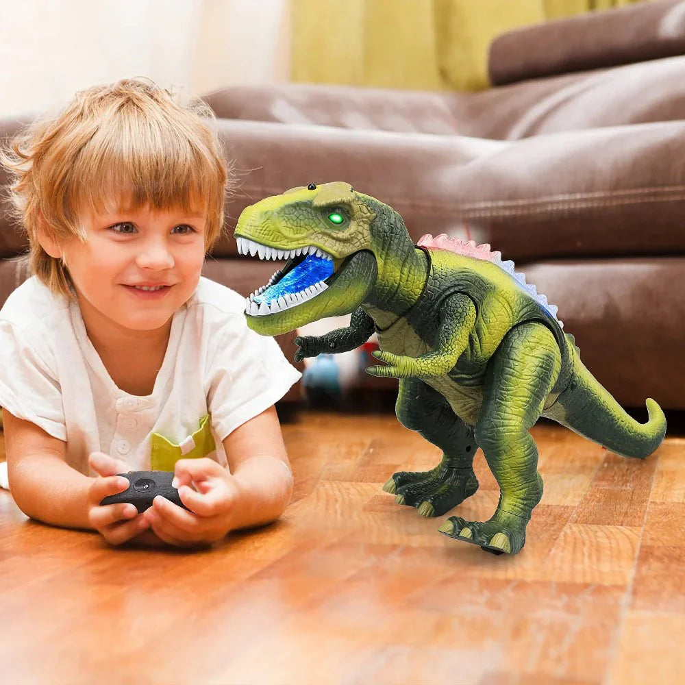 Remote Control Walking Dinosaur Toy with Sound and LED Lights