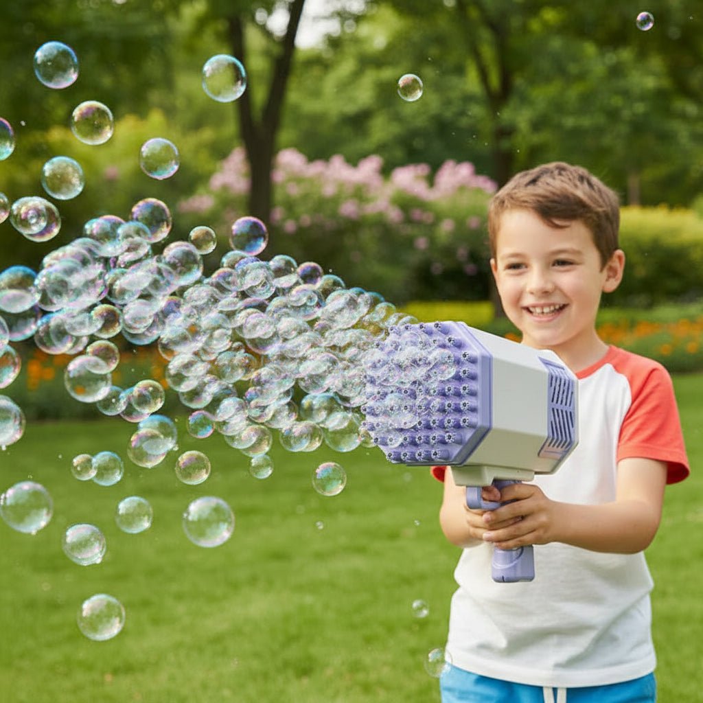 Bubble Gun Toy with LED Light Bubble Blower for Kids Outdoor Play