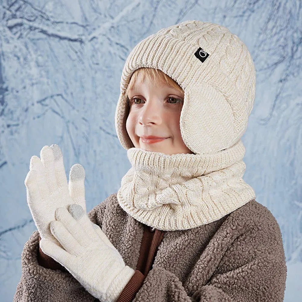 Kids Winter Hat Scarf Gloves Set Ear Warmer Neck Warmer Accessories