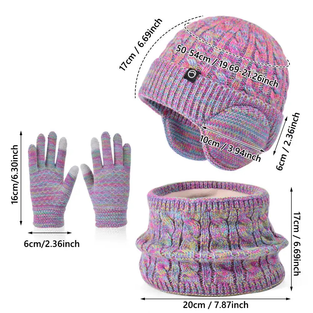 Kids Winter Hat Scarf Gloves Set Ear Warmer Neck Warmer Accessories