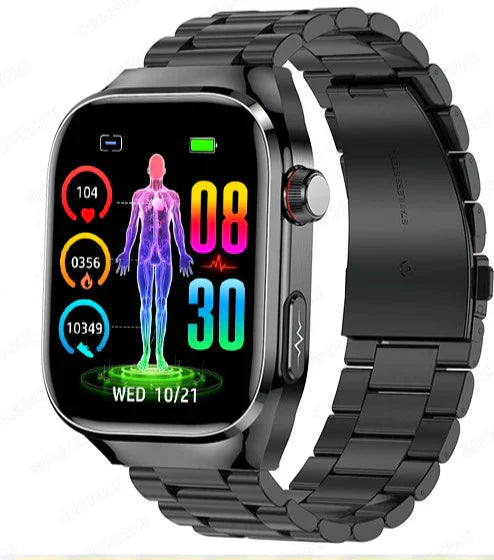 Smartwatch Circular Blood Sugar ECG Uric Acid Bluetooth Monitor