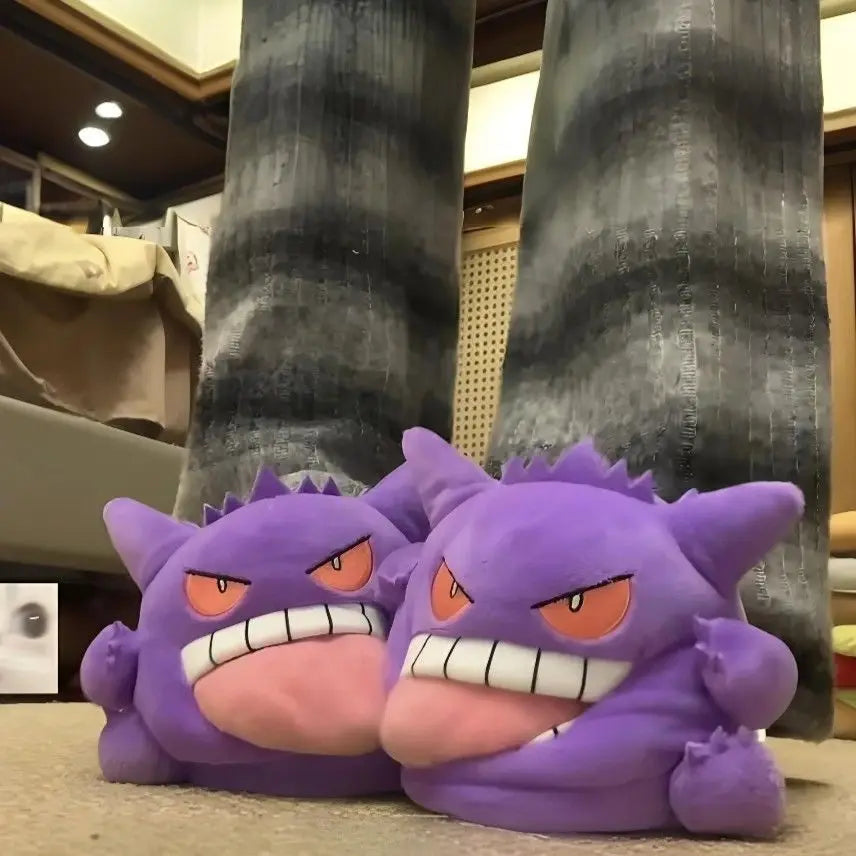 Gengar Plush Slippers Indoor Non Slip Soft EVA Sole Unisex Shoes