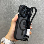 Foldable Magnetic Glass Lens Stand Case for iPhone Pro Max 11 12 13 14 15 16