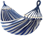 Double Canvas Hammock with Wooden Spreaders Swing Bed Anti-Roll