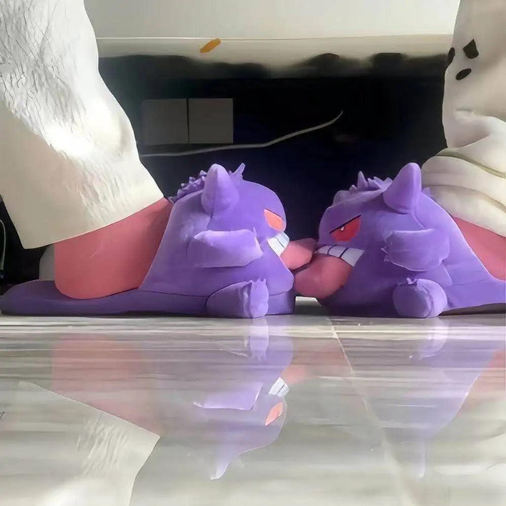 Gengar Plush Slippers Indoor Non Slip Soft EVA Sole Unisex Shoes