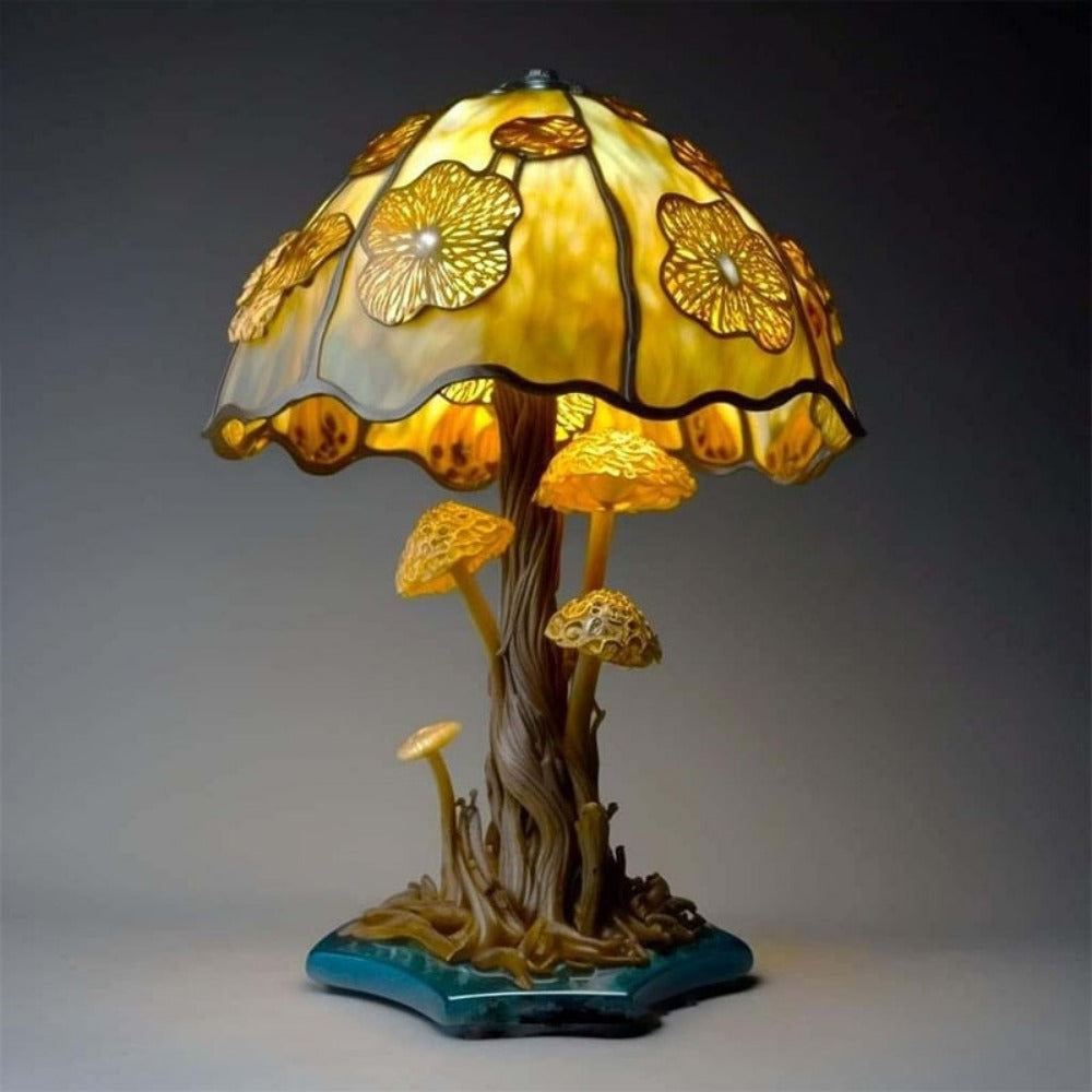 Stained Glass Mushroom Table Lamp with 9 Style Options