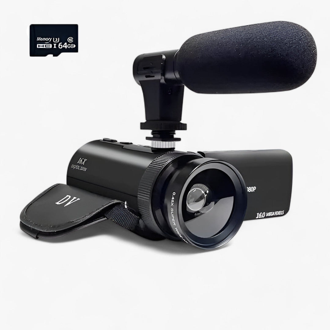 HD Camcorder with Microphone for Vlogging