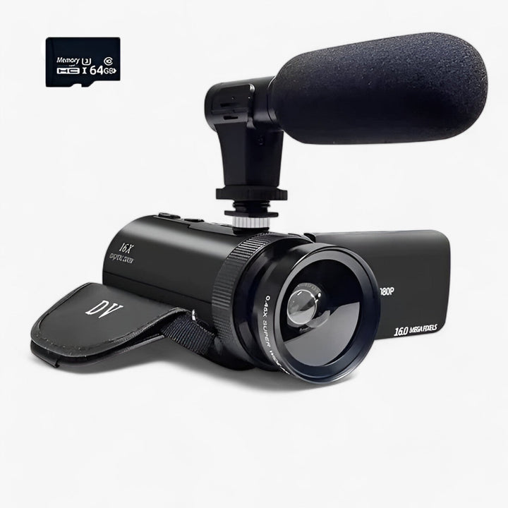 HD Camcorder with Microphone for Vlogging