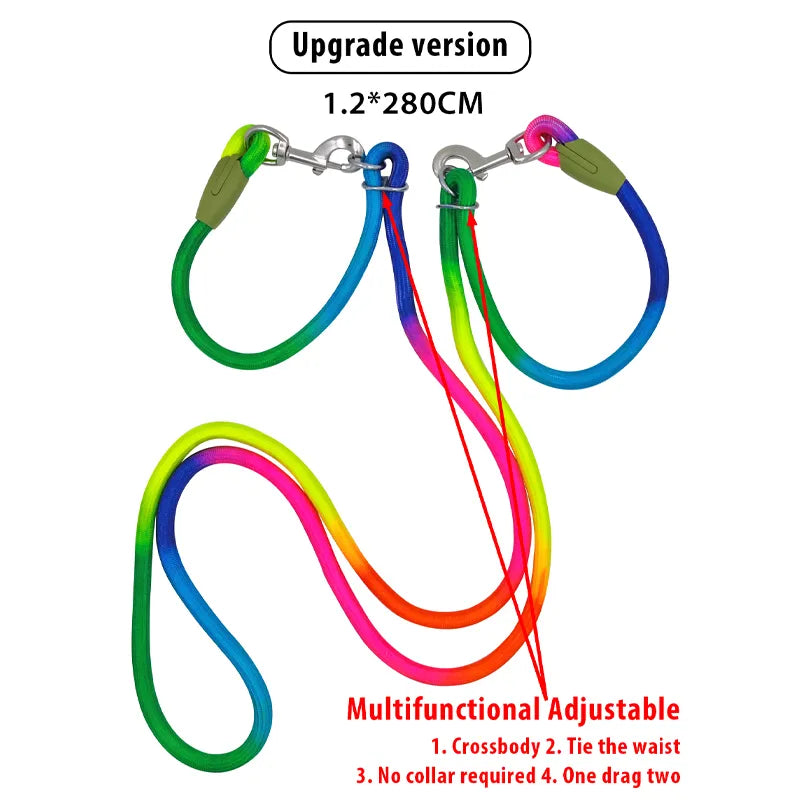 Hands Free Adjustable Dog Leash with Waist Belt Attachment