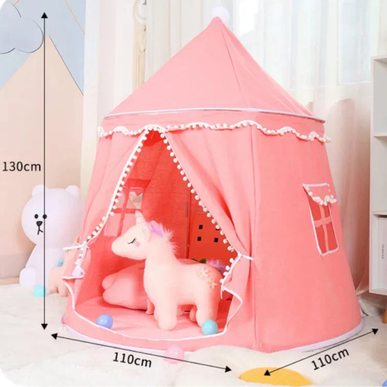 Round Plush Circular Play Tent for Children Indoor Outdoor