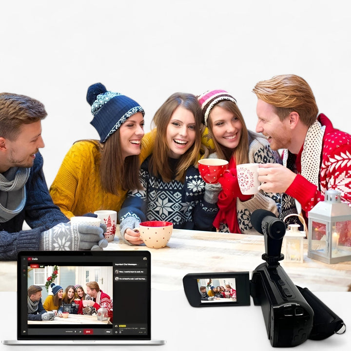 HD Camcorder with Microphone for Vlogging
