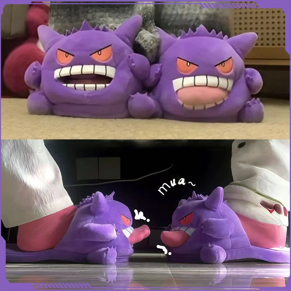 Gengar Plush Slippers Indoor Non Slip Soft EVA Sole Unisex Shoes
