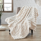 Faux Fur Throw Blanket Plush Soft Warm Decorative Blanket