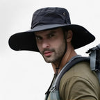 Wide Brim Outdoor Sun Hat with Adjustable Chin Strap